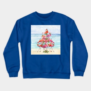 Coastal Christmas Flamingo B Crewneck Sweatshirt